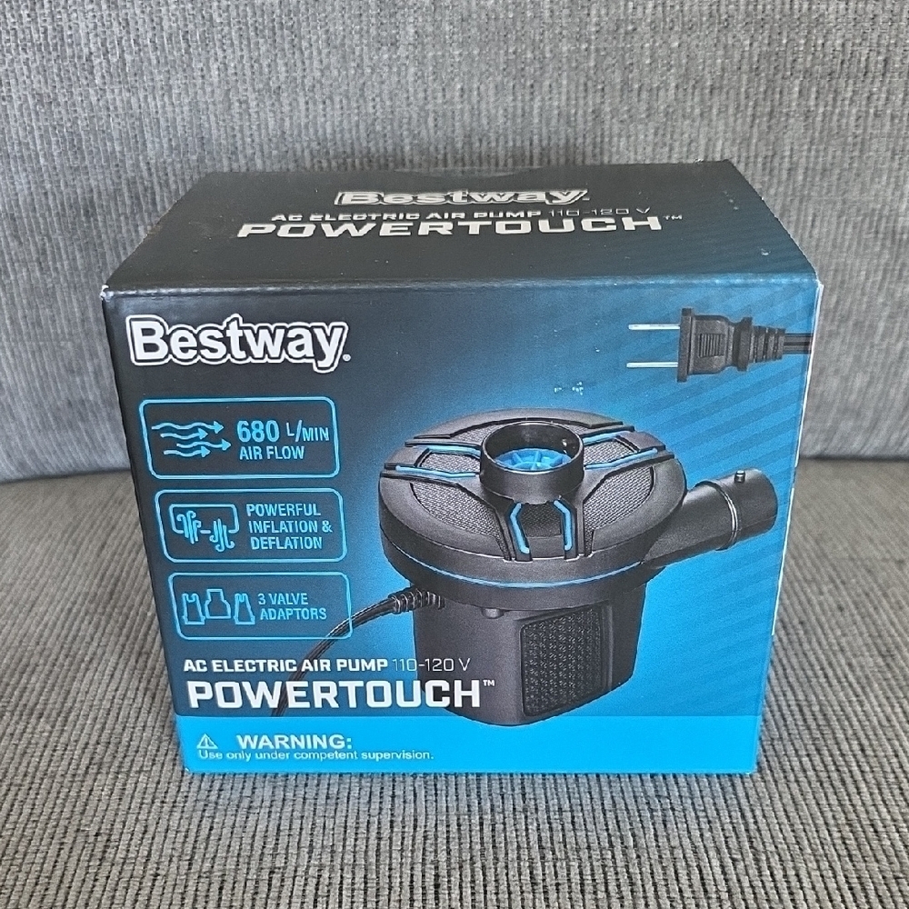 Bestway PowerTouch AC Electric Air Pump 110-120V, New In‎ Box